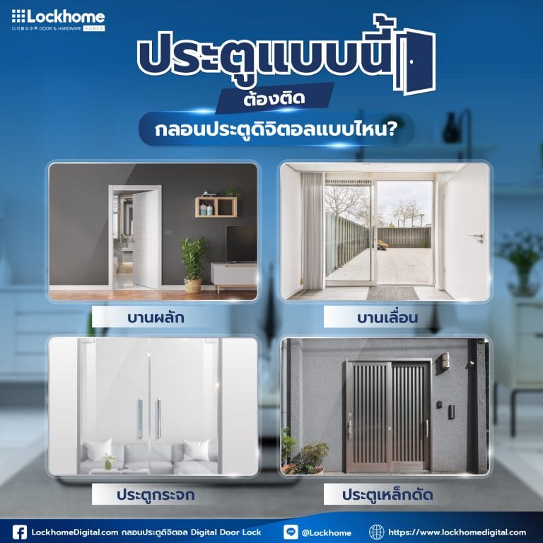 ประตูแบบนี้ ต้องติดกลอนประตูดิจิตอลแบบไหน?