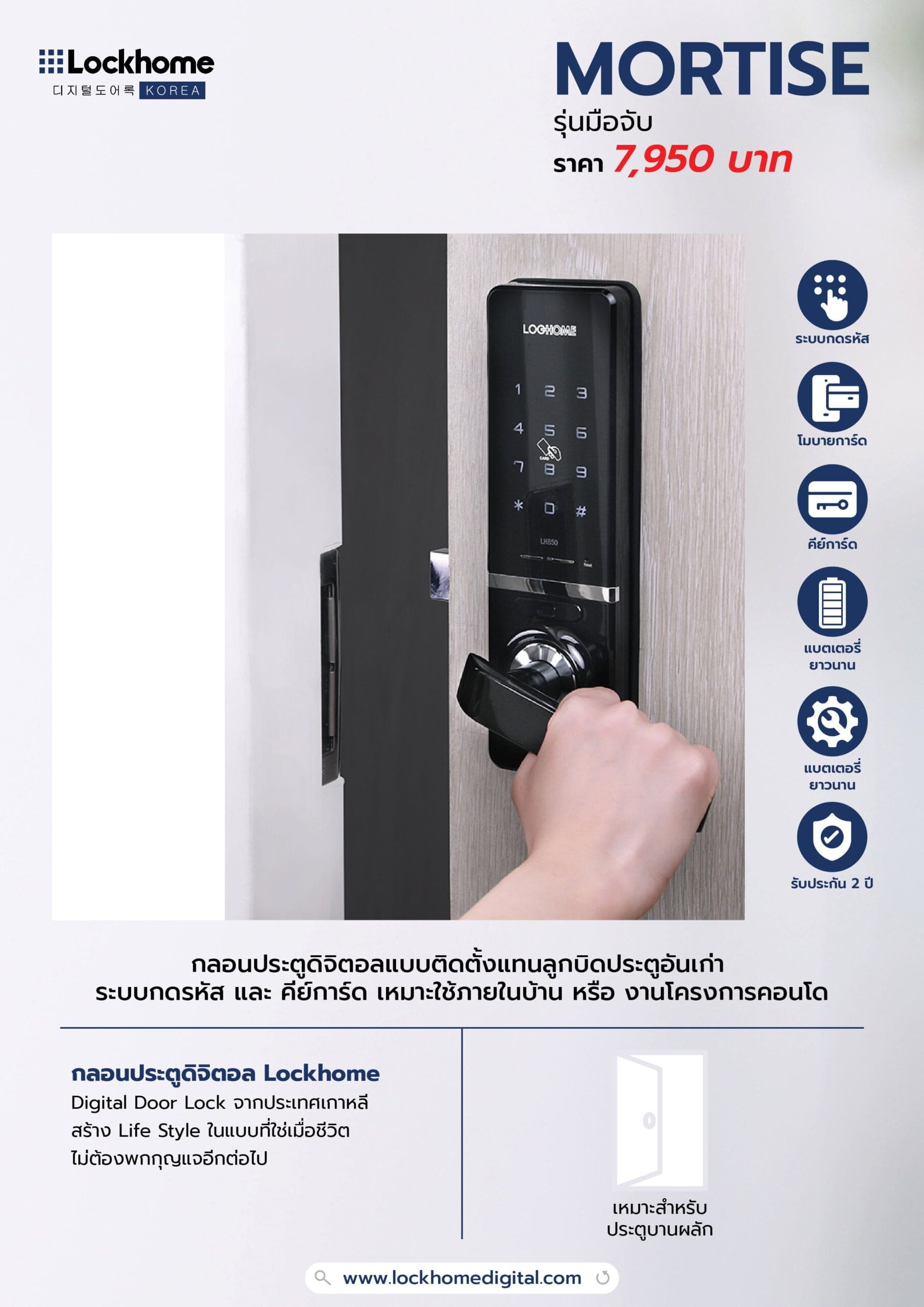 กลอนประตูดิจิตอล หรือ Digital Door Lock ดิจิตอลดอร์ล็อค