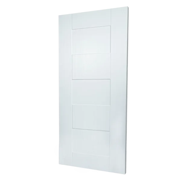 ประตู WPC ไม้สังเคราะห์ ลาย Modern4 สี White Lockhome (LHD009WH) - Image 3