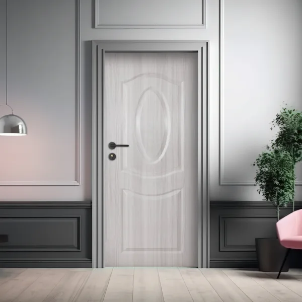 ประตู WPC ไม้สังเคราะห์ ลาย Beverly Hill สี Gray Lockhome (LHD011GS)