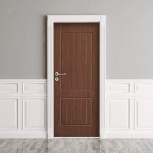 ประตู WPC ไม้สังเคราะห์ ลาย Lodge สี Walnut Lockhome (LHD003BW)