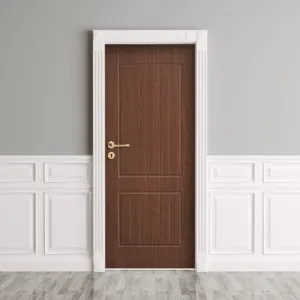 ประตู WPC ไม้สังเคราะห์ ลาย Lodge สี Walnut Lockhome (LHD003BW)