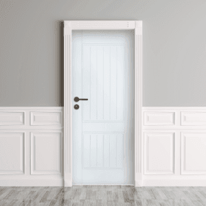 ประตู WPC ไม้สังเคราะห์ ลาย Lodge สี White Lockhome (LHD003WH)