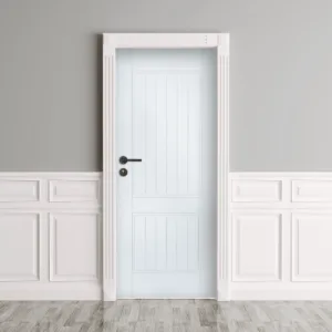 ประตู WPC ไม้สังเคราะห์ ลาย Lodge สี White Lockhome (LHD003WH)