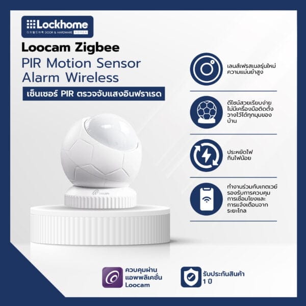 Loocam PIR Sensor เซ็นเซอร์ PIR ตรวจจับแสงอินฟราเรดที่ปล่อยออกมาจากร่างกาย by Lockhome