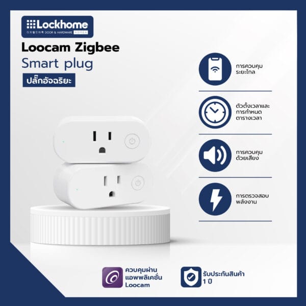 Loocam Smart plug ปลั๊กอัจฉริยะ ควบคุมจากระยะไกลได้ by Lockhome