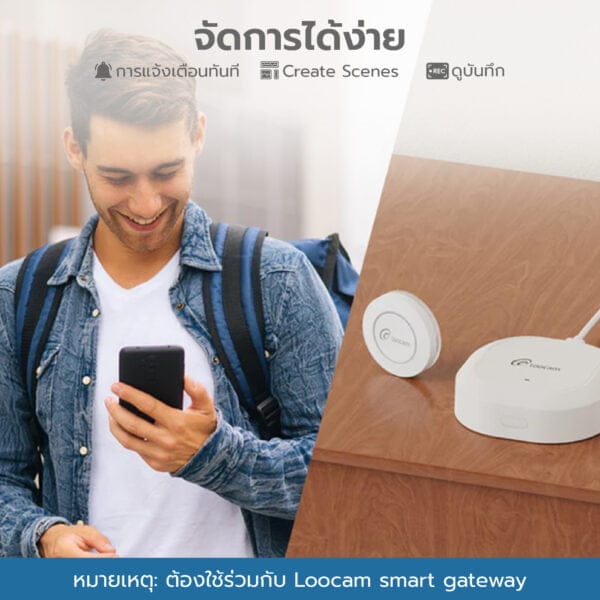 Loocam Smart Button ปุ่มอัจฉริยะ เคลื่อนย้ายได้อิสระ ไม่ต้องติดตั้ง by Lockhome