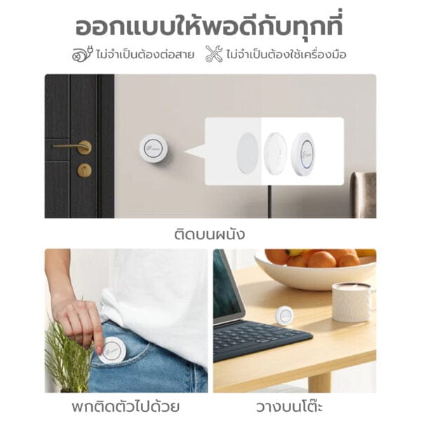 Loocam Smart Button ปุ่มอัจฉริยะ เคลื่อนย้ายได้อิสระ ไม่ต้องติดตั้ง by Lockhome