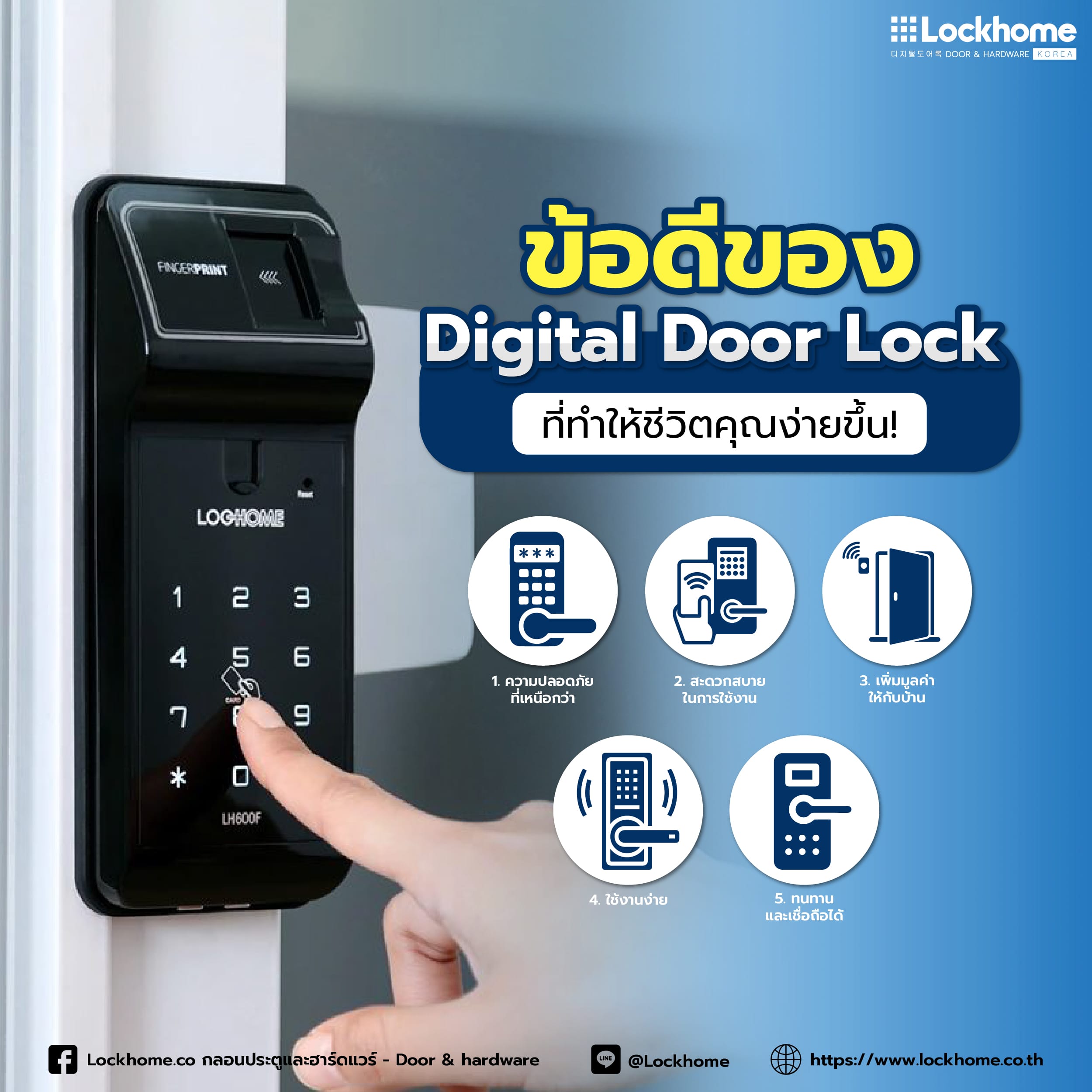 ข้อดีของ Digital Door Lock ที่ทำให้ชีวิตคุณง่ายขึ้น!