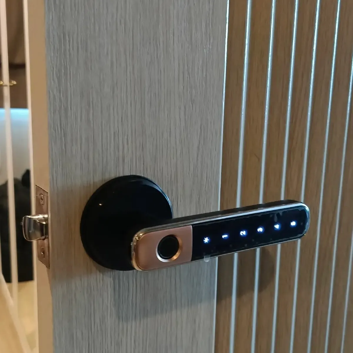 กลอนประตูดิจิตอล WoodyLock รุ่นก้านโยก