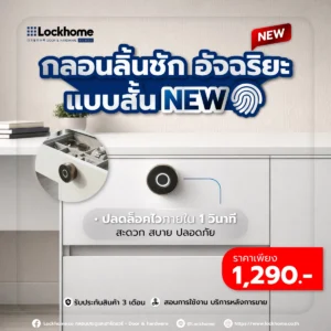 กลอนล็อคลิ้นชัก ลายนิ้วมืออัจฉริยะ ทรงกลม สีดำ รุ่น LHCX230
