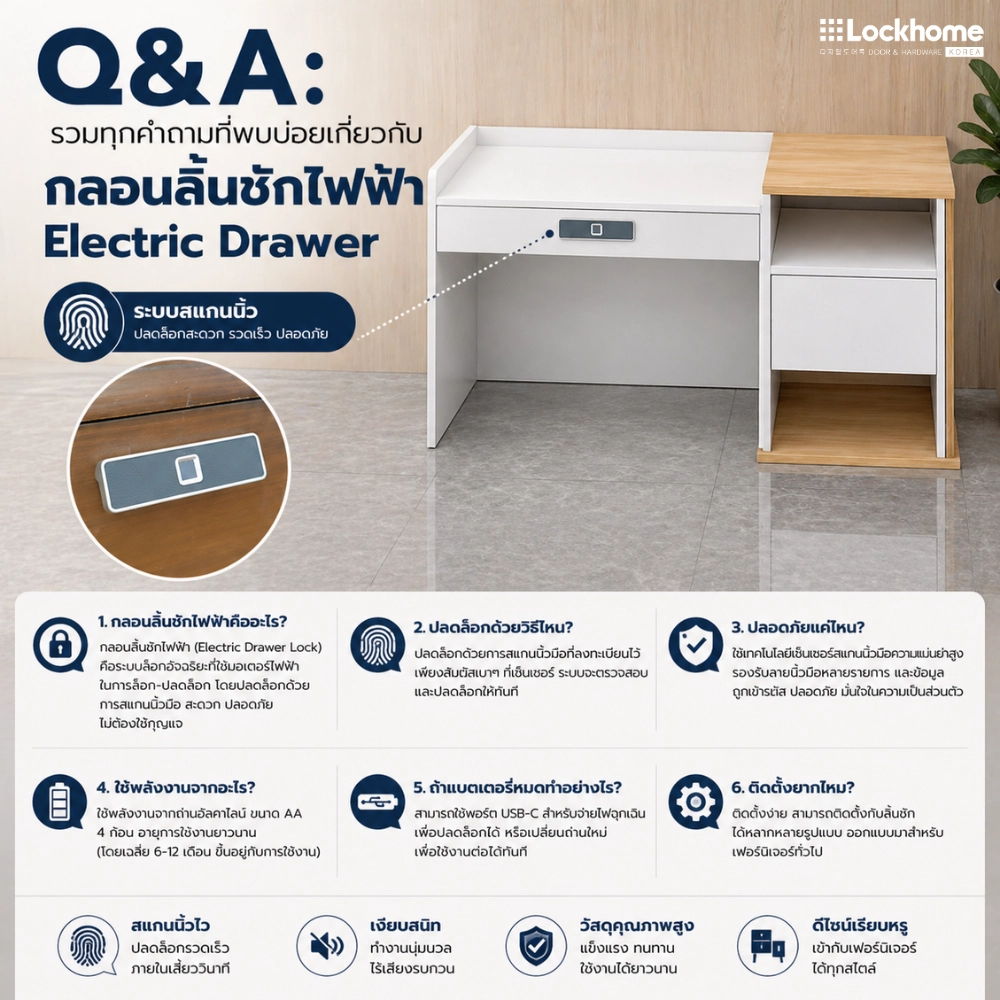Q&A: รวมทุกคำถามที่พบบ่อยเกี่ยวกับ กลอนลิ้นชักไฟฟ้า Electric Drawer