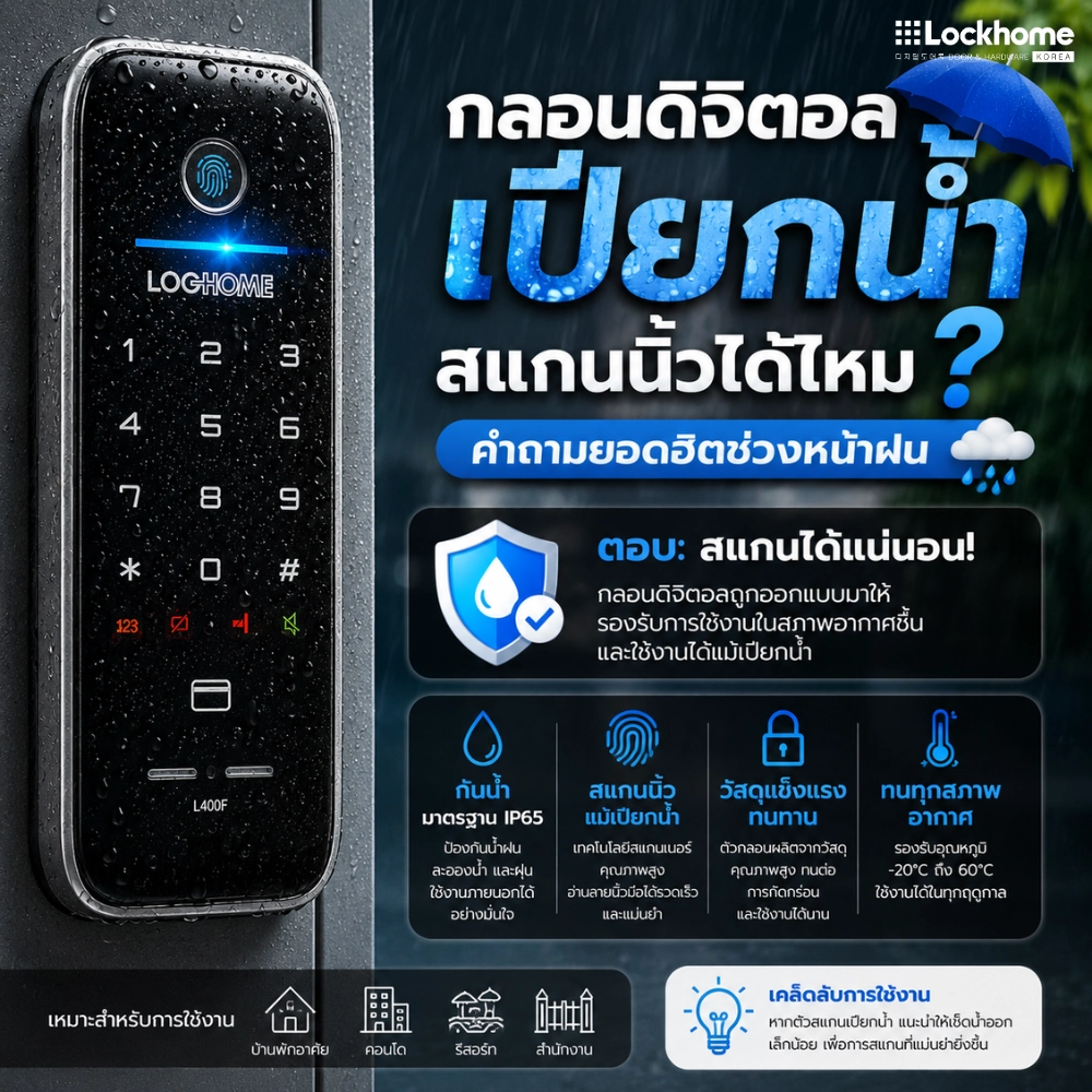 กลอนดิจิตอล เปียกน้ำแล้วสแกนนิ้วได้จริงไหม?