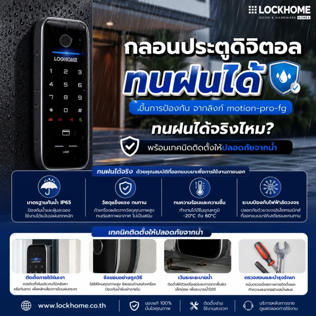 ไขข้อข้องใจ: กลอนประตูดิจิตอล ทนฝนได้ระดับไหน?