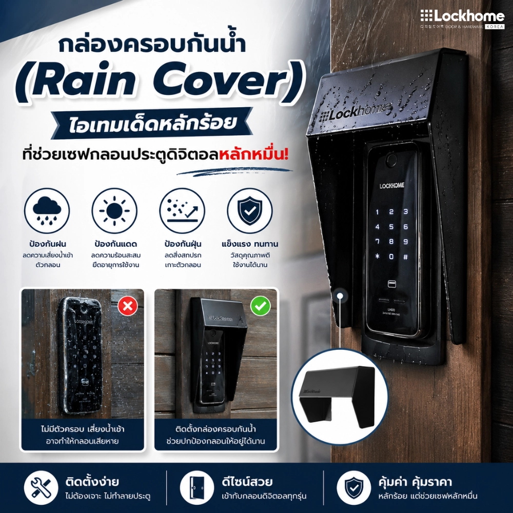 ทำไม กลอนประตูดิจิตอล ถึงควรมีกล่องครอบกันน้ำ?