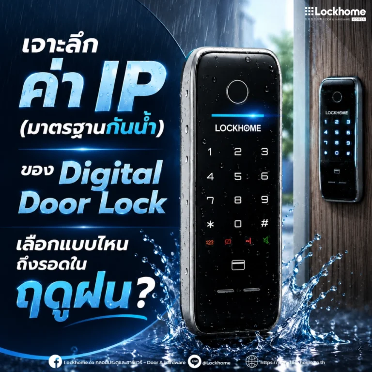 เจาะลึกค่า IP (มาตรฐานกันน้ำ) ของ Digital Door Lock เลือกแบบไหนถึงรอดในฤดูฝน?