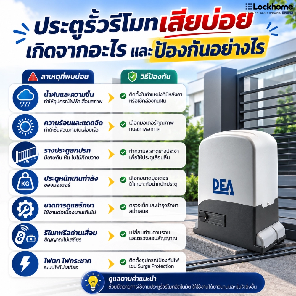 ประตูรั้วรีโมท เสียบ่อย ไม่ได้แปลว่ามอเตอร์เสียเสมอไป