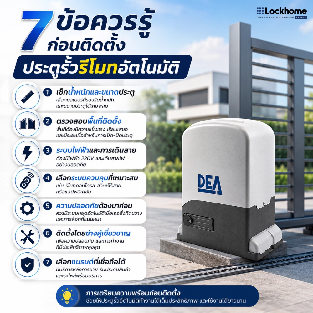 7 ข้อควรรู้ก่อนติดตั้งประตูรั้วรีโมทอัตโนมัติ