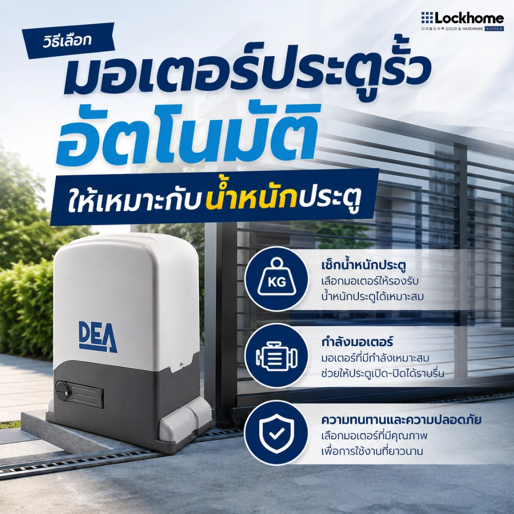 วิธีเลือกมอเตอร์ประตูรั้วอัตโนมัติให้เหมาะกับน้ำหนักประตู